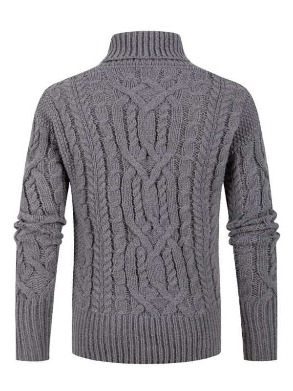 Chic Men's Solid Twist Knit Pullover Sweater for Effortless Autumn Style - MENLL