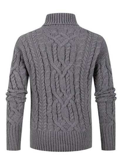 Chic Men's Solid Twist Knit Pullover Sweater for Effortless Autumn Style - MENLL