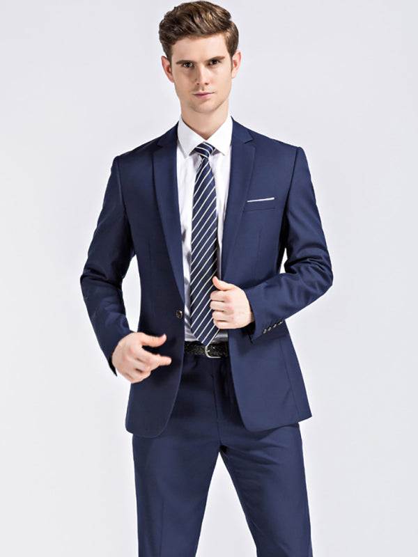 Men's Lapel Collar Business Suit Blazer - MENLL
