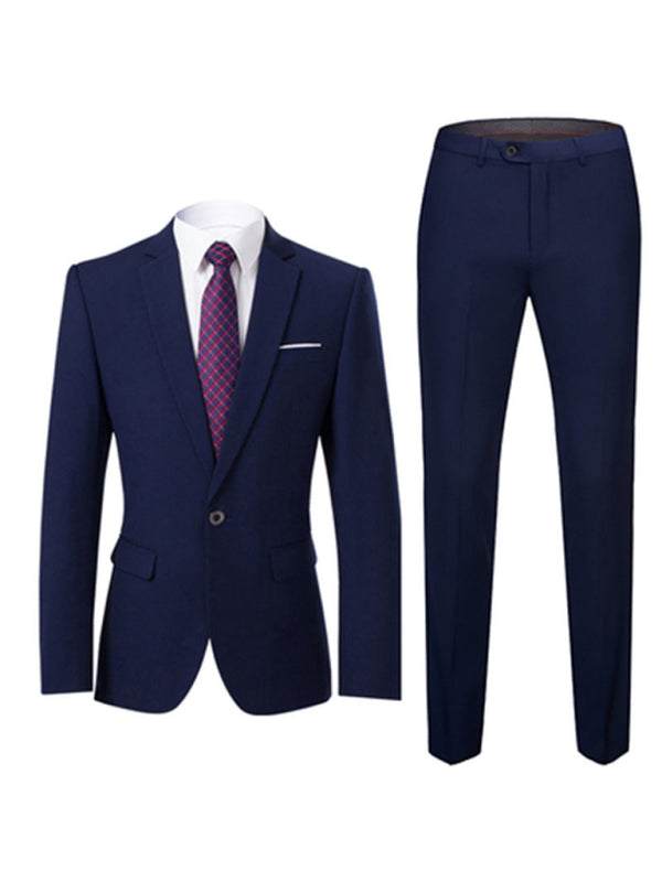 Men's Lapel Collar Business Suit Blazer - MENLL