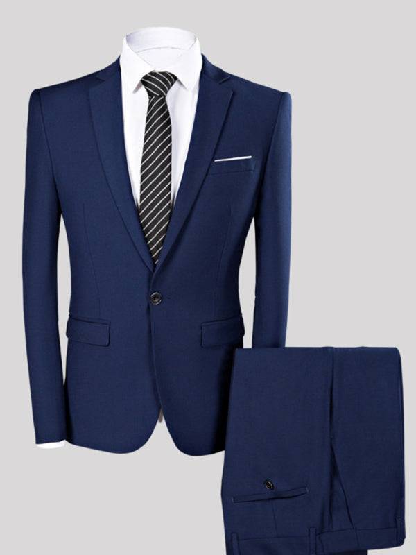 Men's Lapel Collar Business Suit Blazer - MENLL