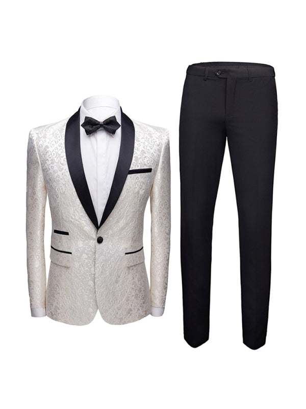 Women's Solid Lapel Collar Blazer with Welt Pocket - MENLL