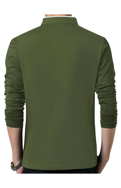 Sleek Solid Long Sleeve T-Shirt for Men - Perfect for Business and Casual Spring-Summer Style - MENLL