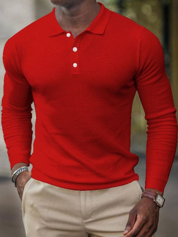 Stylish Men's Long Sleeve Polo Shirt - Soft, Comfortable, and Versatile for Every Occasion - MENLL