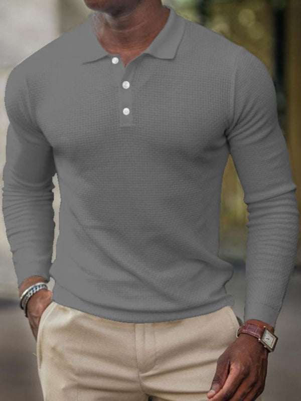 Stylish Men's Long Sleeve Polo Shirt - Soft, Comfortable, and Versatile for Every Occasion - MENLL