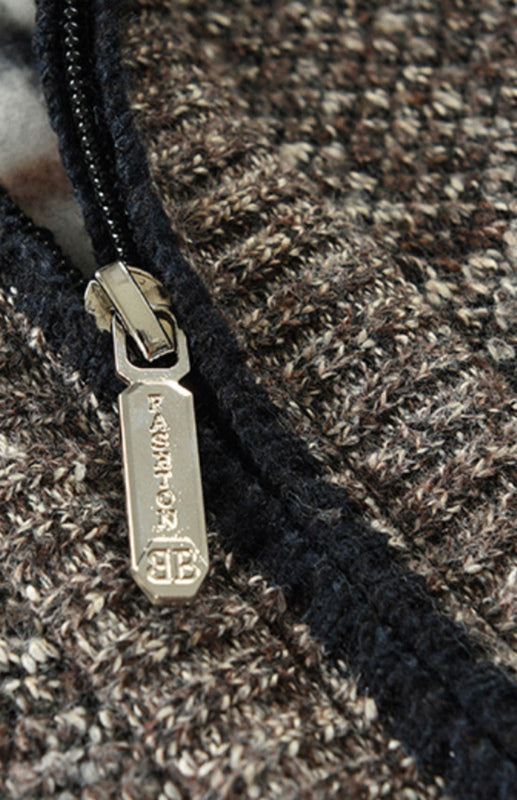 Stylish Men's Sleeveless Knit Cardigan with Stand Collar - Perfect for Autumn-Winter Fashion - MENLL