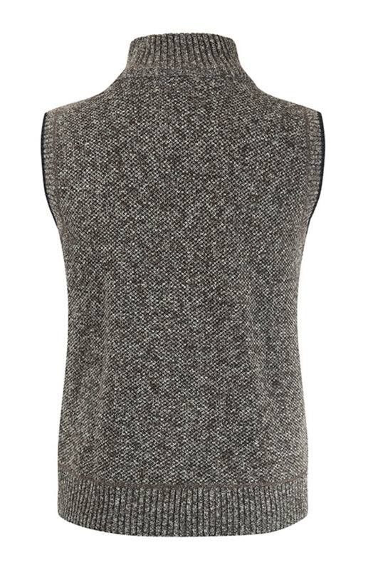 Stylish Men's Sleeveless Knit Cardigan with Stand Collar - Perfect for Autumn-Winter Fashion - MENLL