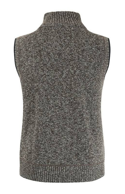 Stylish Men's Sleeveless Knit Cardigan with Stand Collar - Perfect for Autumn-Winter Fashion - MENLL