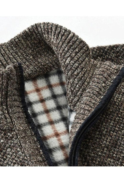 Stylish Men's Sleeveless Knit Cardigan with Stand Collar - Perfect for Autumn-Winter Fashion - MENLL