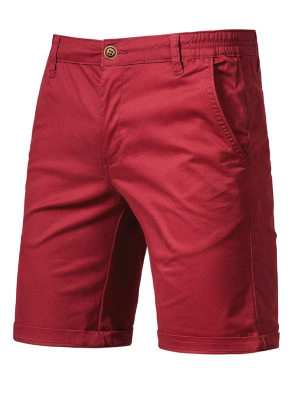 Men's Stylish Cotton Slim Fit Casual Shorts - Comfortable & Versatile Solid Color Fashion for Spring-Summer - MENLL