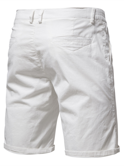 Men's Stylish Cotton Slim Fit Casual Shorts - Comfortable & Versatile Solid Color Fashion for Spring-Summer - MENLL