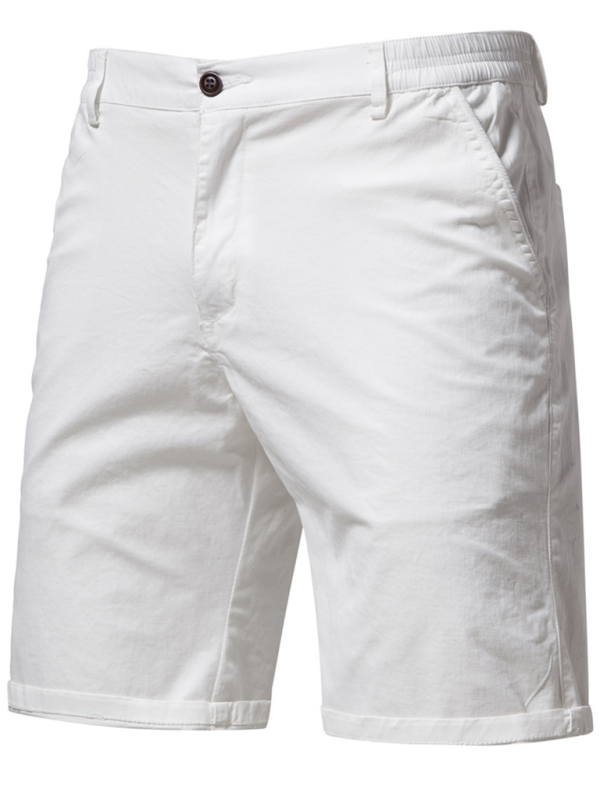 Men's Stylish Cotton Slim Fit Casual Shorts - Comfortable & Versatile Solid Color Fashion for Spring-Summer - MENLL
