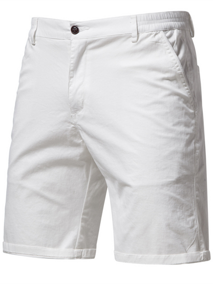 Men's Stylish Cotton Slim Fit Casual Shorts - Comfortable & Versatile Solid Color Fashion for Spring-Summer - MENLL