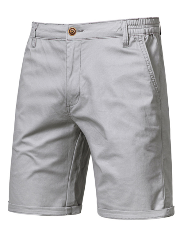 Men's Stylish Cotton Slim Fit Casual Shorts - Comfortable & Versatile Solid Color Fashion for Spring-Summer - MENLL