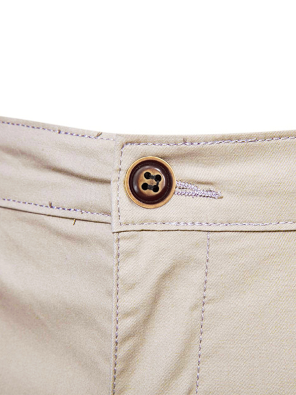 Men's Stylish Cotton Slim Fit Casual Shorts - Comfortable & Versatile Solid Color Fashion for Spring-Summer - MENLL