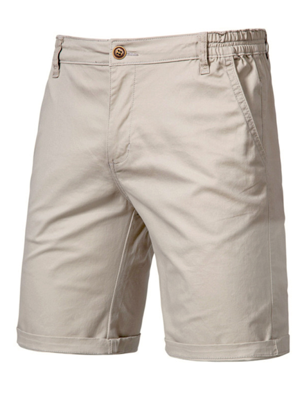 Men's Stylish Cotton Slim Fit Casual Shorts - Comfortable & Versatile Solid Color Fashion for Spring-Summer - MENLL