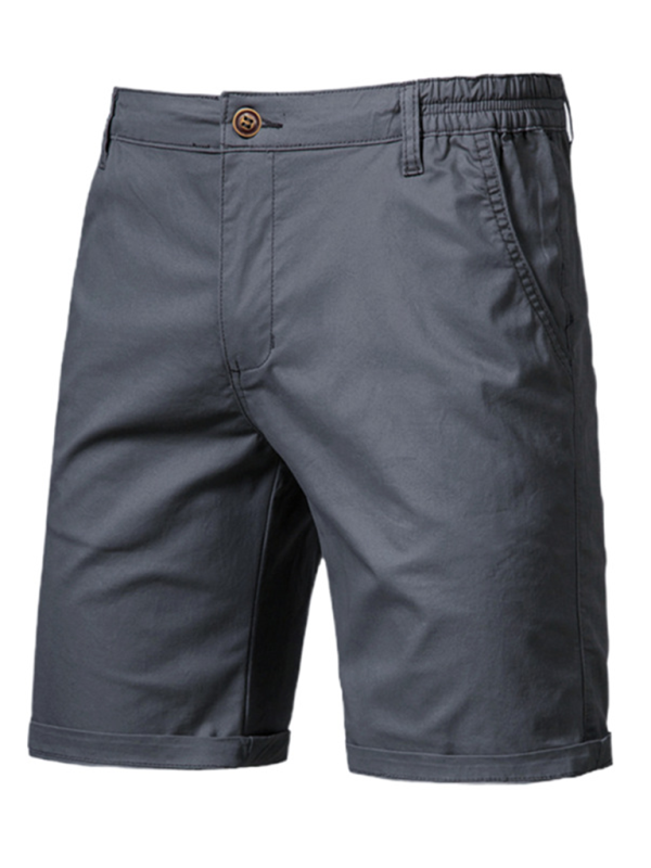 Men's Stylish Cotton Slim Fit Casual Shorts - Comfortable & Versatile Solid Color Fashion for Spring-Summer - MENLL