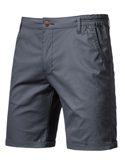 Men's Stylish Cotton Slim Fit Casual Shorts - Comfortable & Versatile Solid Color Fashion for Spring-Summer - MENLL
