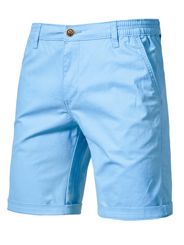 Men's Stylish Cotton Slim Fit Casual Shorts - Comfortable & Versatile Solid Color Fashion for Spring-Summer - MENLL