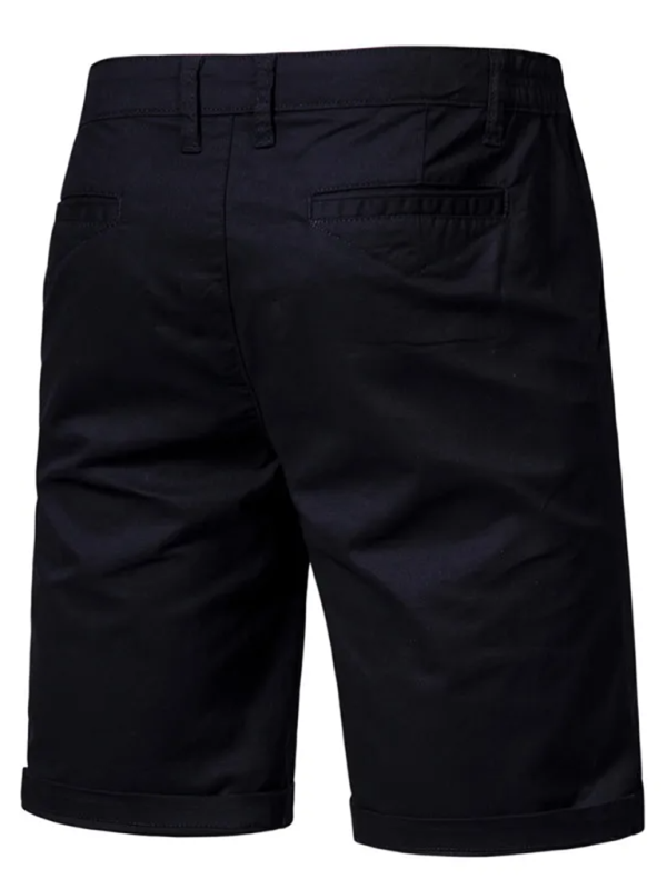 Men's Stylish Cotton Slim Fit Casual Shorts - Comfortable & Versatile Solid Color Fashion for Spring-Summer - MENLL
