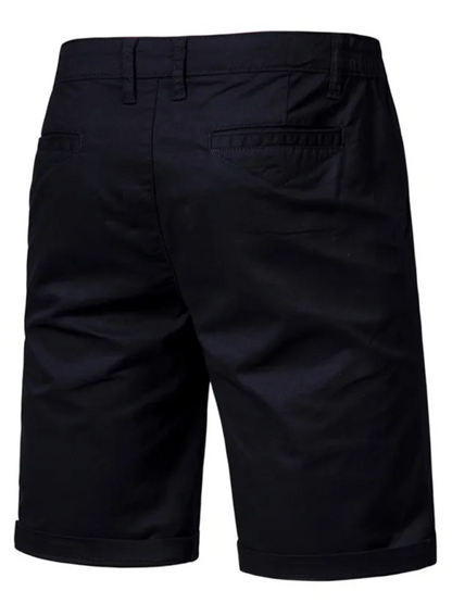 Men's Stylish Cotton Slim Fit Casual Shorts - Comfortable & Versatile Solid Color Fashion for Spring-Summer - MENLL