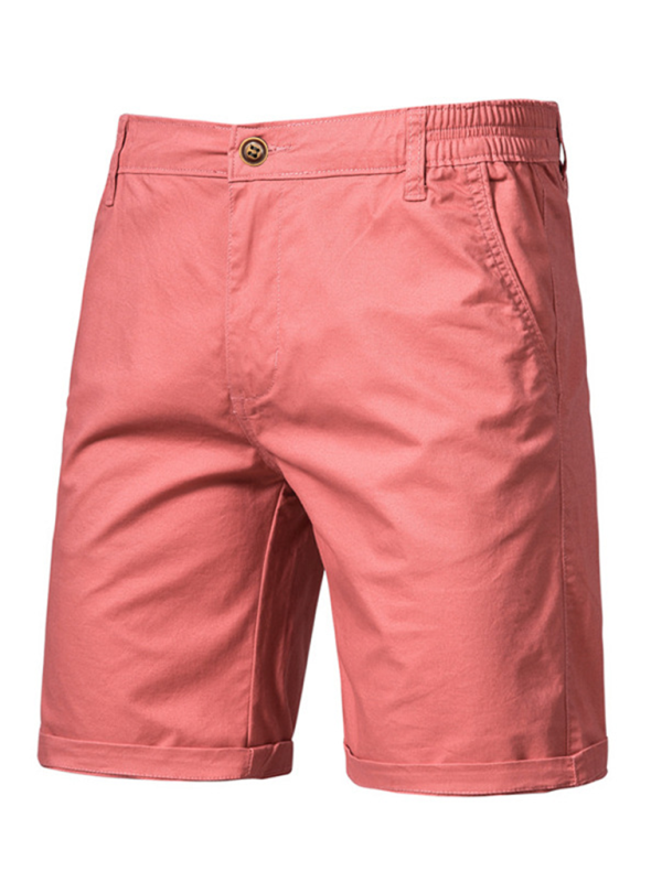 Men's Stylish Cotton Slim Fit Casual Shorts - Comfortable & Versatile Solid Color Fashion for Spring-Summer - MENLL