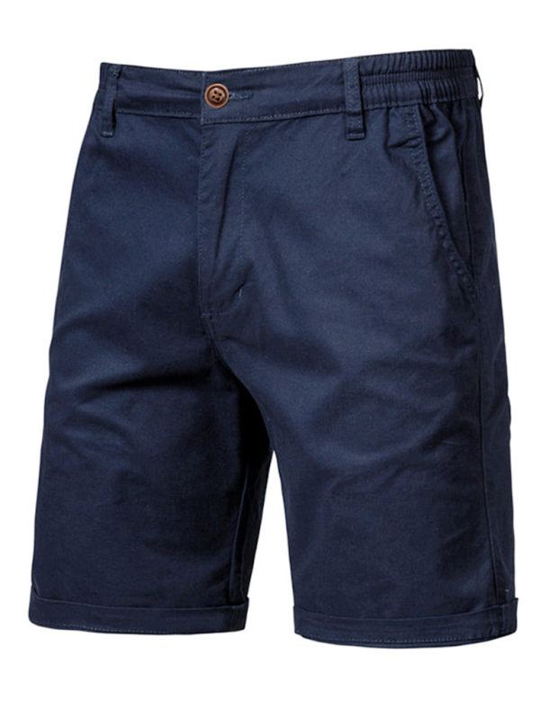 Men's Stylish Cotton Slim Fit Casual Shorts - Comfortable & Versatile Solid Color Fashion for Spring-Summer - MENLL