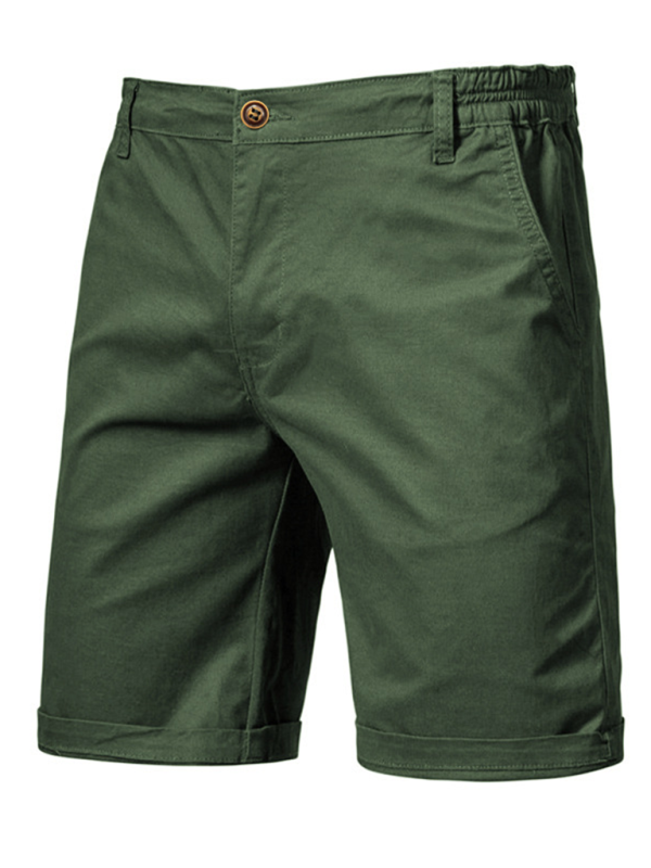 Men's Stylish Cotton Slim Fit Casual Shorts - Comfortable & Versatile Solid Color Fashion for Spring-Summer - MENLL