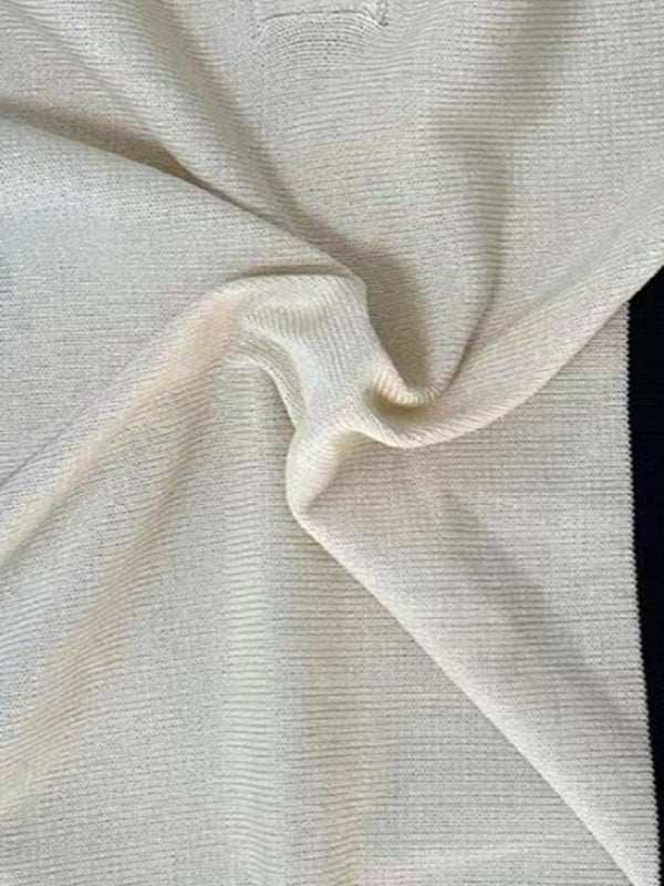 Chic Striped Jacquard Polo Sweater: Short-Sleeved Business Casual Essential for Effortless Style - MENLL
