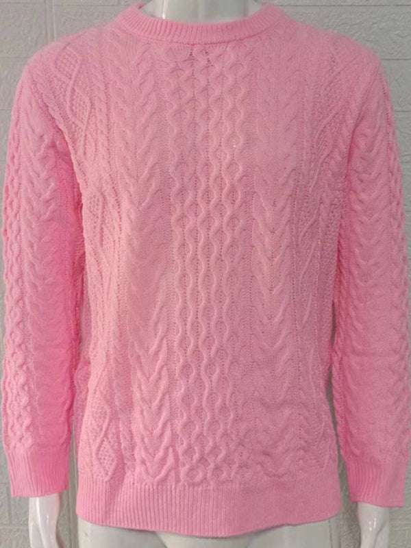 Cozy Cable-Knit Round Neck Sweater for Men - Perfect for Spring-Summer Leisure Wear - MENLL