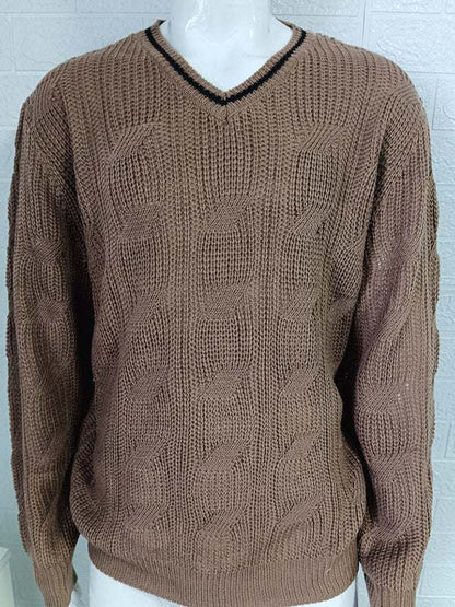 Stylish Men's V-Neck Knitted Sweater for a Trendy Autumn-Winter Look - MENLL