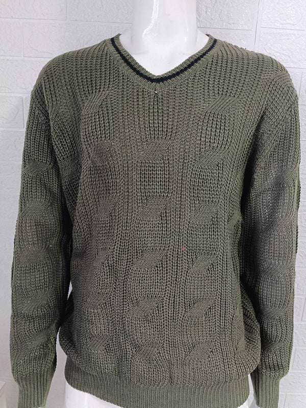 Stylish Men's V-Neck Knitted Sweater for a Trendy Autumn-Winter Look - MENLL