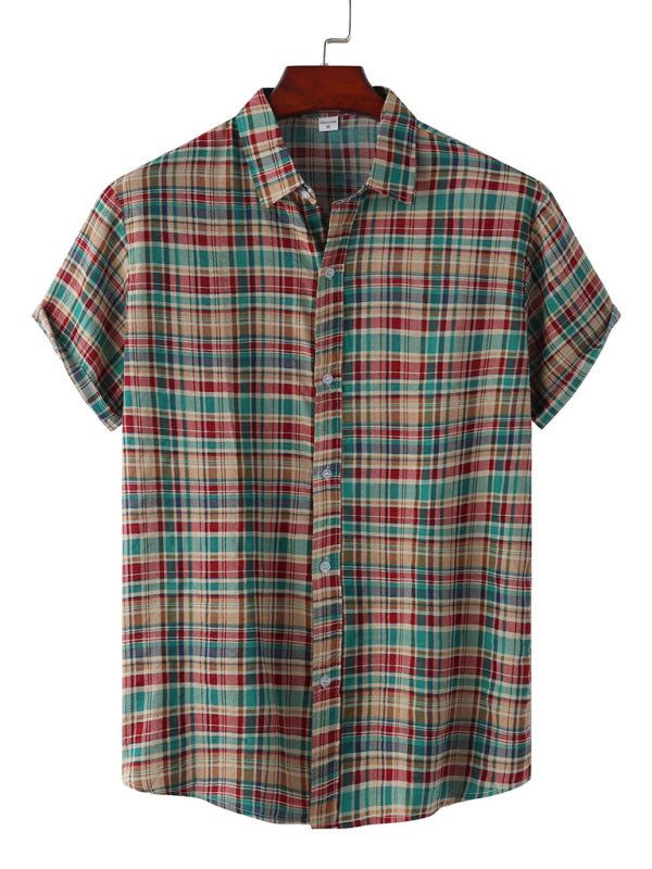 Vibrant Hawaiian Floral Short Sleeve Beach Shirt for Effortless Summer Style - MENLL