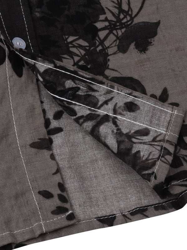 Vibrant Hawaiian Floral Short Sleeve Beach Shirt for Effortless Summer Style - MENLL
