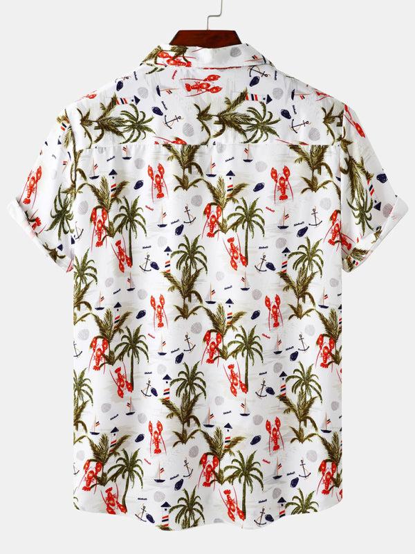 Vibrant Men's Tropical Floral Beach Shirt for Effortless Summer Style - MENLL
