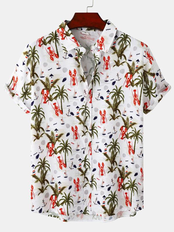 Vibrant Men's Tropical Floral Beach Shirt for Effortless Summer Style - MENLL