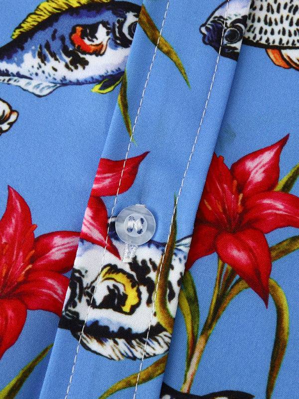 Vibrant Men's Tropical Floral Beach Shirt for Effortless Summer Style - MENLL