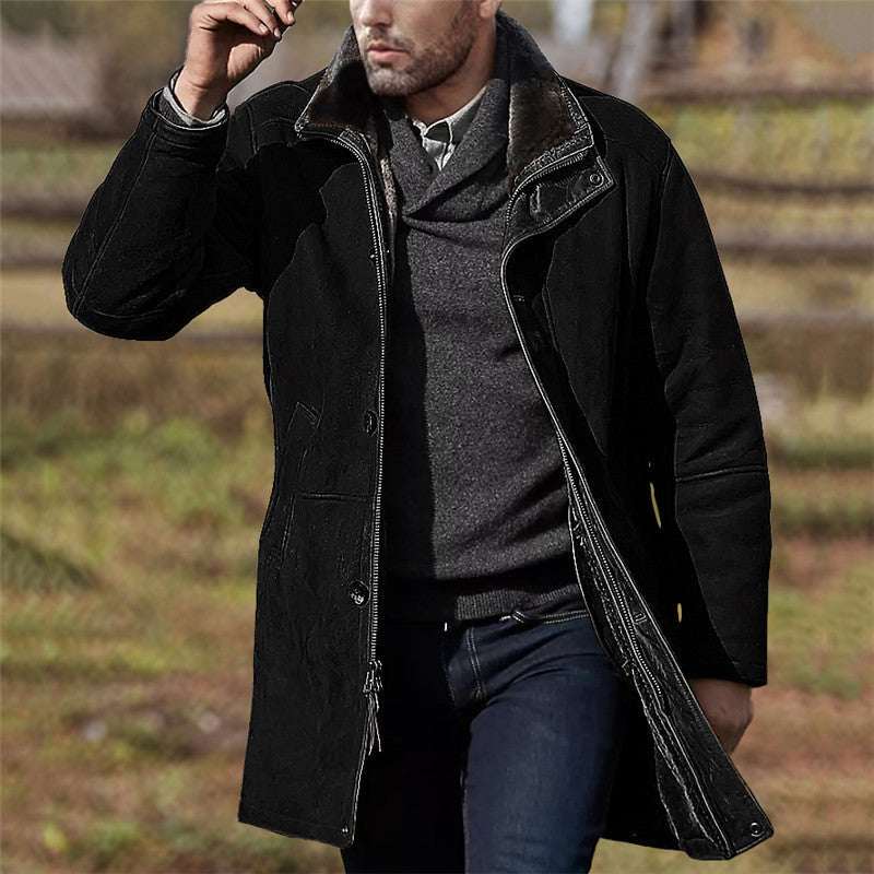 Stylish Men's Loose-Fit Woolen Zipper Coat for Effortless Spring-Summer Chic - MENLL