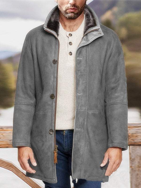 Stylish Men's Loose-Fit Woolen Zipper Coat for Effortless Spring-Summer Chic - MENLL