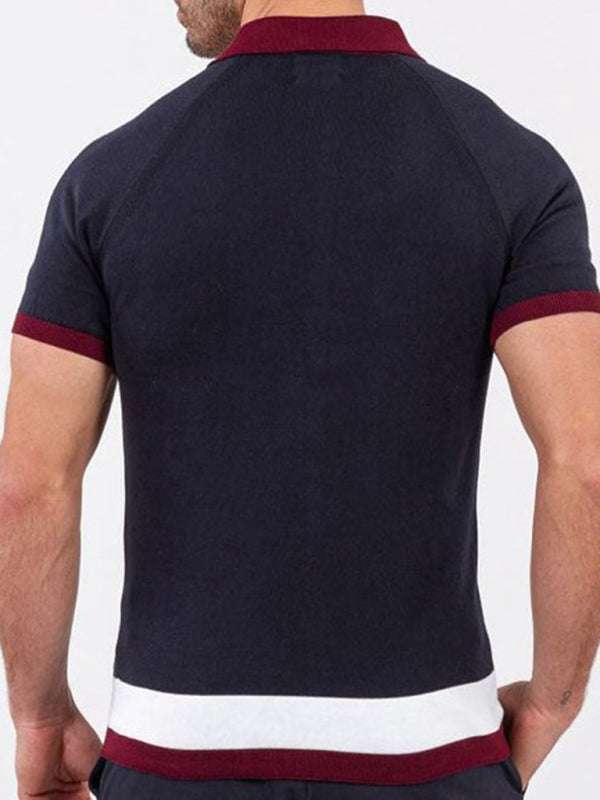 Stylish Men's Colorblock Short Sleeve Shirt - Comfortable & Versatile Casual Wear - MENLL