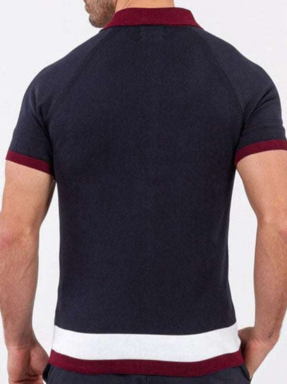 Stylish Men's Colorblock Short Sleeve Shirt - Comfortable & Versatile Casual Wear - MENLL