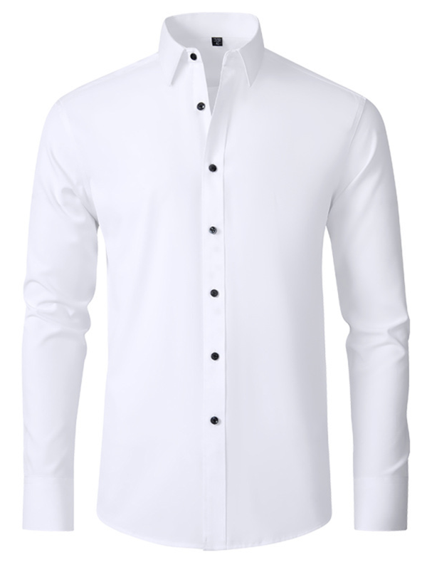 Elegantly Crafted Men's Wrinkle-Free Long-Sleeve Shirt for Effortless Style - MENLL