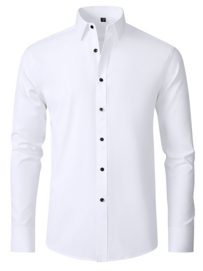 Elegantly Crafted Men's Wrinkle-Free Long-Sleeve Shirt for Effortless Style - MENLL