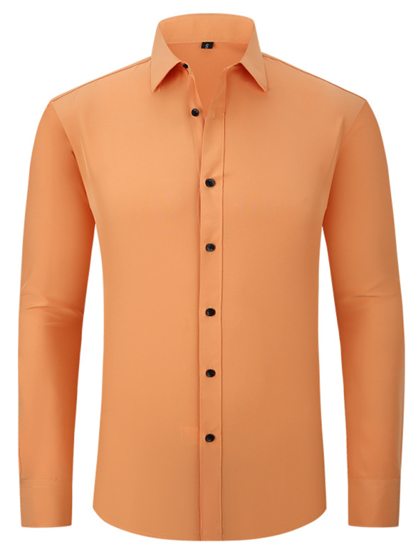 Elegantly Crafted Men's Wrinkle-Free Long-Sleeve Shirt for Effortless Style - MENLL