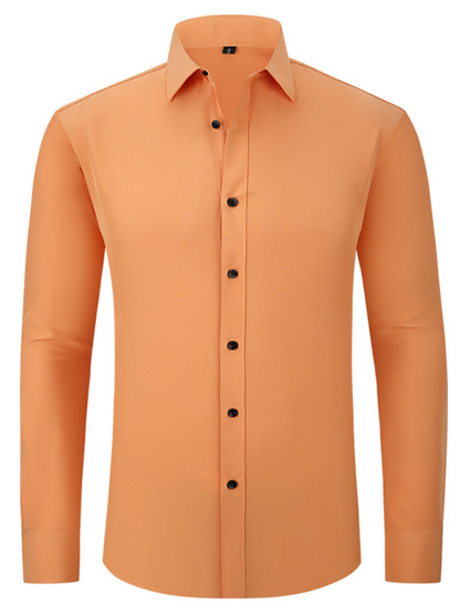 Elegantly Crafted Men's Wrinkle-Free Long-Sleeve Shirt for Effortless Style - MENLL
