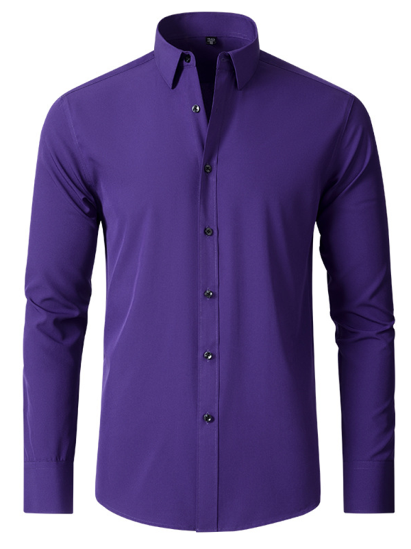 Elegantly Crafted Men's Wrinkle-Free Long-Sleeve Shirt for Effortless Style - MENLL