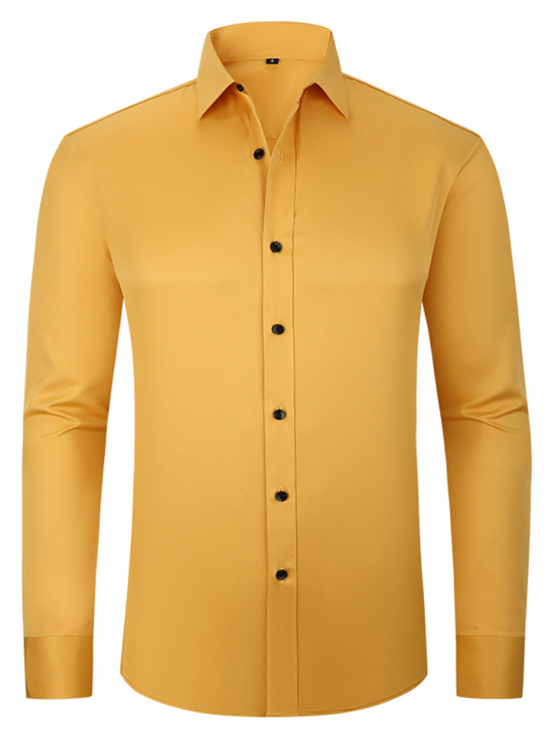 Elegantly Crafted Men's Wrinkle-Free Long-Sleeve Shirt for Effortless Style - MENLL