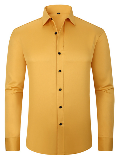 Elegantly Crafted Men's Wrinkle-Free Long-Sleeve Shirt for Effortless Style - MENLL
