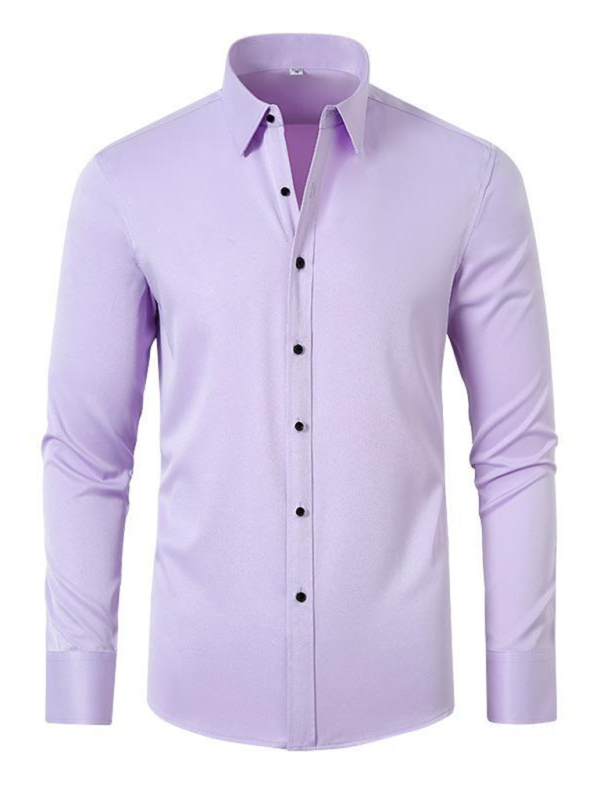 Elegantly Crafted Men's Wrinkle-Free Long-Sleeve Shirt for Effortless Style - MENLL