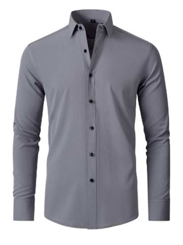 Elegantly Crafted Men's Wrinkle-Free Long-Sleeve Shirt for Effortless Style - MENLL